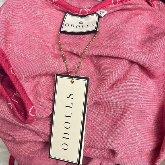 ASOS ODolls Collection Women’s UK 12 Pink Motif Detail Ruched Sweater Mini Dress - Picture 7 of 11